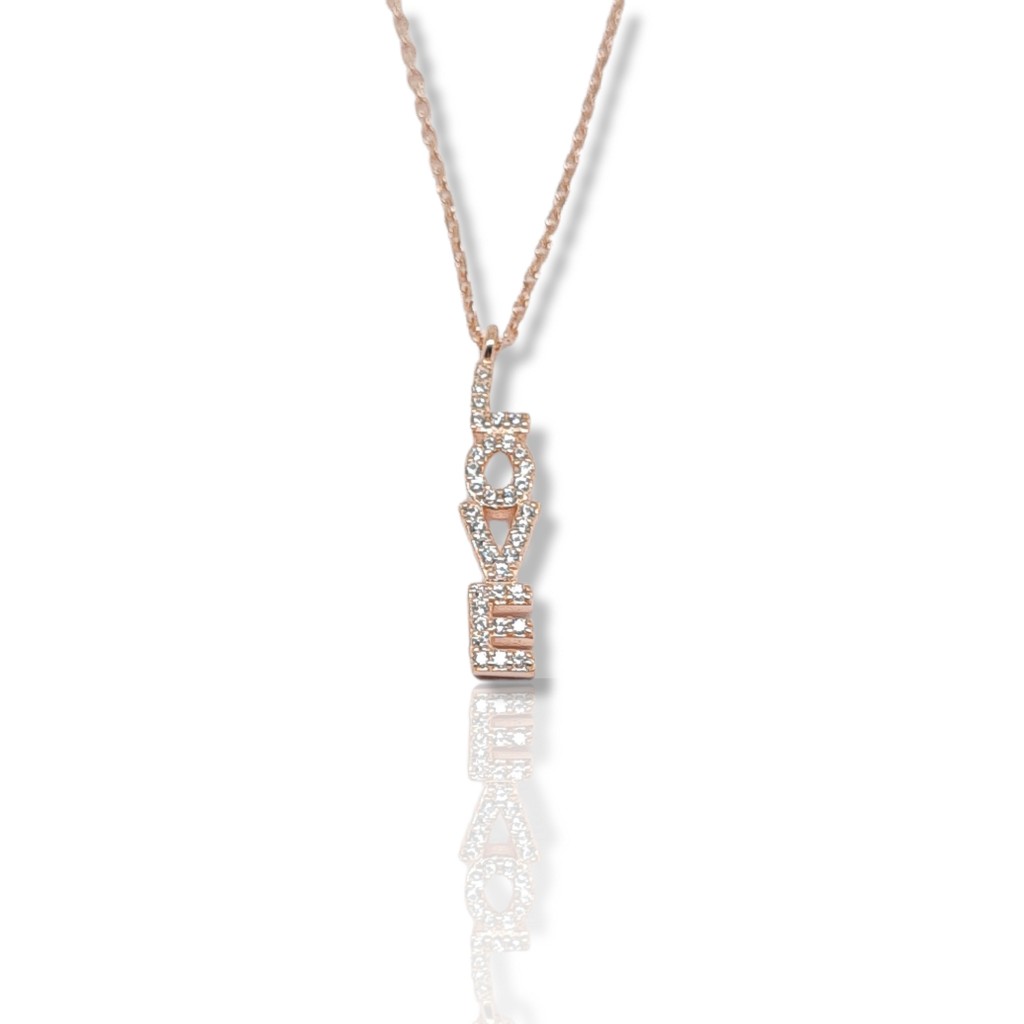 Ασημένιο κολιέ απο επιχρυσωμένο ασήμι 925° LOVE (code FC003441)